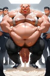 18+ ai_generated armpit bang body clothes drooling expression extremely full gang gigantic hair male muscular oiled pig pubic ripped skin smug sweaty