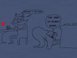 2girls ass_focus autumnsarttehe big_ass deltarune dess_holiday fem_gaster female female_focus female_only friend_(deltarune) funny gaster huge_ass meme rule_63 simple_background soul_(undertale) the_roaring_knight undertale undertale_(series)