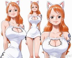 ## - 1girls ai_generated anime breasts eyes female fit nami nsfw one_piece stickyai