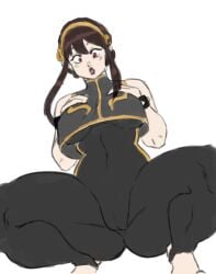 1girl 1girls 2d 2d_(artwork) artist_name artist_signature bodysuit bottom_heavy bubble_butt cameltoe child_bearing_hips chun-li chun-li_(cosplay) clothed_female clothing cosplay curvaceous curvaceous_female curvy_female curvy_hips female female_focus female_only fit fit_female hourglass_figure huge_ass huge_breasts large_ass large_breasts light-skinned_female light_skin pale-skinned_female pale_skin pochoclogigi skin_tight skindentation solo solo_female solo_focus thick_thighs tight_clothes tight_clothing tight_fit toned toned_body toned_female toned_stomach top_heavy watermark wide_hips yor_forger