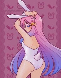 1girls ass ass_focus back back_view breasts bunnysuit crystallizedboo fishnets sideboob twitter_link