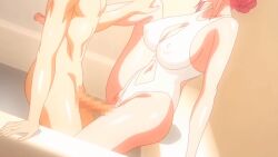 1boy 1girls 2022 20s animated black_hair bouncing_breasts breasts censored cleavage cleavage_cutout clothed_female_nude_male clothing_cutout collarbone cousins covered_erect_nipples female garden_~takamine-ke_no_nirinka~ incest indoors large_breasts leg_up legs_apart mosaic_censoring navel navel_cutout nude open_mouth penis pink_hair pubic_hair sex sideboob sidelocks straight sweat swimsuit swimsuit_aside tagme takamine_ayame vaginal_penetration