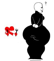 1female 1girls ass_focus big_ass deltarune fem_gaster female female_focus funny gaster huge_breasts newnerevar simple_background soul_(undertale) tagme undertale undertale_(series)