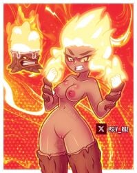 1girl 1girls almost_naked big_breasts breasts female female_focus female_only fire fire_hair looking_at_viewer plant plant_girl plants_vs_zombies slv_rbz tagme thin_waist torchwood_(pvz) twitter_link wide_hips