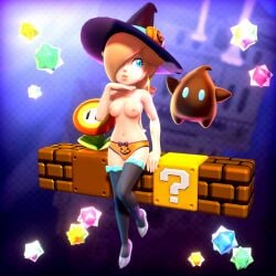 halloween_costume high_heels luma mario_(series) mario_kart mario_kart_tour onmodel3d panties pin-up polari princess_rosalina star_bits super_mario_galaxy thigh_highs witch_hat