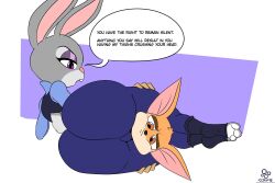 anthro ass bunny_girl cuadra_side furry headscissor judy_hopps police_uniform shortstack tagme thick_thighs zootopia