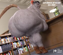 1girls 3d angry anthro ass background bbw bending_over big_breasts breasts chubby chubby_anthro chubby_female daz3d daz_studio dialogue fat female large_ass large_breasts leaning legs library looking_at_viewer lowhangingfruit3d_(artist) nipples nude nude_female obese olivia_armstrong_(lhf3d) original_character overweight overweight_female pinup rat rodent solo solo_focus ssbbw table thick thick_legs thick_thighs thighs wide_hips