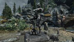 1futa 3d abs anthro balls big_balls big_breasts big_penis breasts furry furry_only futa_only futanari huge_breasts huge_cock intersex muscular muscular_futanari outdoors penis self_upload skyrim solo solo_futa standing statue the_elder_scrolls trixter werewolf wolf