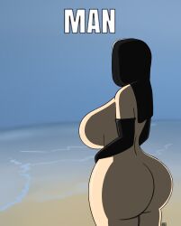 1girls ass ass_focus beach big_ass big_breasts female female_only light-skinned_female markharvest meme nun nun_outfit original original_character