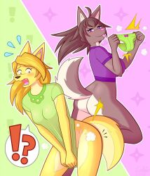 anthro ass covering embarrassed galajo panties