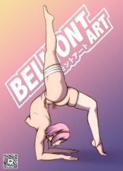 1girls belmont bikini bikini_under_clothes boruto:_naruto_next_generations breasts female mature_female mother nails naruto naruto_(series) nude pink_hair sakura_haruno short_hair stretching swimsuit thighhighs thighs thong yoga