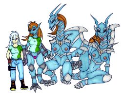 3_toes 5_fingers alternate_species anthro armor aroused aroused_face aroused_smile barefoot bedroom_eyes belt big_breasts blue_body blue_scales boots bottomwear breasts brown_hair chaos_emperor_dragon claws clothed clothing cowlick crouching denim denim_clothing digitigrade dragon duel_disk duel_monster enjoying erect_nipples eyelashes feet female fingerless_gloves fingers footwear front_view gem genitals gloves grey_claws growth hair hair_growth hair_loss handwear huge_breasts human ivanks jeans knee_pads konami long_ears long_hair long_neck long_tail long_tongue looking_pleasured lust_transformation mammal membrane_(anatomy) membranous_wings narrowed_eyes navel nipples non-mammal_breasts non-mammal_nipples nude one_eye_closed open_mouth orange_hair panties pants petra_(wyraachur) pink_clothing pink_panties pink_underwear presenting presenting_pussy pupils pussy raised_leg red_eyes red_sclera reptile satchel scales scalie seductive shirt simple_background sitting smile snout solo species_transformation spread_legs spreading standing surprise surprised_expression t-shirt tail thick_thighs thong toe_claws toes tongue tongue_out topwear transformation transformation_sequence transformation_through_magic underwear western_dragon white_background white_body white_hair white_skin wings yu-gi-oh!