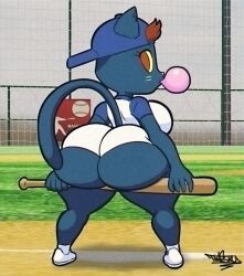 1girls ass baseball baseball_bat bat_(object) big_ass bubble_butt dat_ass fat_ass female female_only huge_ass large_ass mae_borowski night_in_the_woods solo tansau thick_ass thick_thighs wide_hips