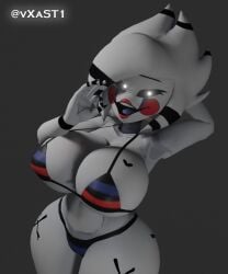 1girls 3d 3d_(artwork) alternate_version_available armpits artist_name big_breasts bikini blowjob_gesture breasts cally3d clazzey cleavage cryptiacurves curvy fazclaire's_nightclub female female_only five_nights_at_freddy's five_nights_at_freddy's_2 fnaf fredina's_nightclub grey_background looking_at_viewer marie_(cally3d) marie_(cryptia) marionette_(fnaf) open_mouth puppet_(cally3d) puppet_(fnaf) scottgames simple_background swimwear thick_thighs voluptuous vxast wide_hips