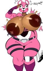 bear big_areola big_ass big_breasts big_nipples breasts_bigger_than_head breasts_out brown_nipples cuddle_team_leader dark-skinned_female dark_nipples dark_skin female fortnite huge_areolae huge_breasts huge_nipples isolatedartest nipples_visible_through_clothing ripped_clothing salute solo tearing_open_top text thick_thighs wardrobe_malfunction