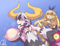 alternate_version_available astjiete behind_view bimbo breasts cow_ears cow_girl cow_horns cow_print disgaea disgaea_5 disgaea_6 evil_eye_(disgaea) exposed_breasts gigantic_breasts huge_breasts hyper_breasts lactating lactation large_breasts liezerota looking_back monster_girl nippon_ichi_software sideboob