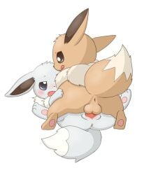 1boy 1girls animated anus balls blue_eyes blush brown_fur creature cum cum_in_pussy cum_inside cumming eevee ejaculation feral furry looping_animation mimix no_humans pawpads pokemon pokemon_rgby shiny_eevee simple_background straight tears vaginal_penetration white_background white_fur