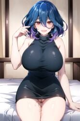 1girls ai_generated curvy_body curvy_figure female_focus female_only huge_breasts kinsou_no_vermeil looking_at_viewer milf mommy short_hair smiling_at_viewer solo_female stable_diffusion succubus tight_clothing vermeil vermeil_(kinsou_no_vermeil) vermeil_in_gold voluptuous voluptuous_female