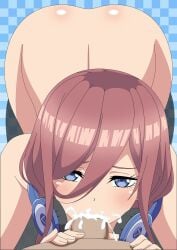 atelier_gons big_breasts blowjob censored cum_in_mouth go-toubun_no_hanayome nakano_miku naked