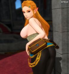 1girls 3d artist_name ass big_breasts black_legwear blonde_hair blue_eyes boobs bottomwear breasts breasts_out breath_of_the_wild butt butt_crack clothing corset elf_ears female female_only htr18 hylian hylian_ears large_breasts leaning_forward long_ears long_hair looking_at_viewer looking_back medium_breasts nintendo pouch pouches presenting_ass presenting_hindquarters princess_zelda royalty smile smiling smiling_at_viewer solo the_legend_of_zelda the_legend_of_zelda:_breath_of_the_wild thick_thighs tights topless wide_hips zelda_(breath_of_the_wild)