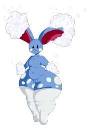 anthro azumarill azumunny beady_eyes black_eyes blue_body blue_fur bottom_heavy breasts clothing cumlord cumlord_(artist) featureless_breasts featureless_feet female fur fusion generation_2_pokemon generation_4_pokemon genitals hi_res hybrid just_coffee legwear looking_at_viewer lopunny navel nintendo pokefusion pokemon pokemon_(species) pokemon_fusion pussy rosy_cheeks short_stack simple_background smile solo spots thick_thighs thigh_highs white_background white_body white_clothing white_fur white_legwear white_spots white_thigh_highs wide_hips