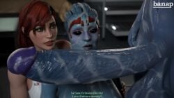 1futa 2girls 3d asari banap big_balls big_penis black_eyes black_sclera blender blender_(software) blue_penis blue_skin breasts cock_shock comic comic_page commander_shepard cum cum_everywhere cum_on_body cum_on_breasts cum_on_face cum_on_penis dialogue english english_dialogue english_text female femshep ffm freckles futanari green_eyes huge_balls huge_cock imminent_oral liara_t'soni long_penis mass_effect no_nut_november no_pupils nude nude_futanari penis penis_awe red_hair retracted_foreskin rugged_penis samara self_upload subtitled text vein veins veiny_penis