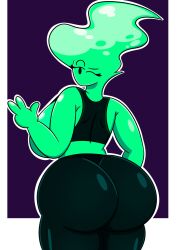 ass ass_focus back_view big_ass big_breasts big_butt f'lata_flare_(minusbrush) fire_girl flaming_hair friday_night_funkin green_body gym_uniform huge_ass huge_breasts huge_butt looking_back minusbrush original original_character tagme thick_ass thick_thighs