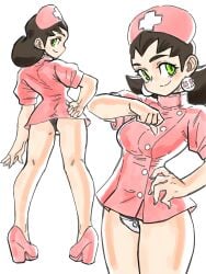 1girls female_only green_eyes heels mega_man mega_man_legends nurse tagme thighs toshinoshin00 tron_bonne