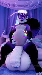 3d_(artwork) absurd_res anthro balls bed bedroom_eyes belly big_balls big_belly big_penis blue_glans canid canine collar digital_media_(artwork) fluxcore foreskin fox furniture genitals glans hand_on_pregnant_belly hi_res huge_balls huge_cock hyper hyper_balls hyper_genitalia hyper_penis male male_pregnancy mammal mpreg narrowed_eyes penis pillow pregnant pregnant_male seductive solo solo_focus