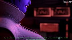 1girls 3d 3d_(artwork) alien alien_girl alien_humanoid aria_t'loak asari banap blender blender_(software) comic comic_page dialogue english english_dialogue english_text female female_only mass_effect no_nut_november purple_skin self_upload solo tagme text watching