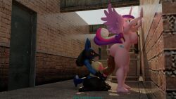 anthro ass big_breasts big_butt breasts feces feces_on_penis female female/female friendship_is_magic generation_4_pokemon genitals hasbro hi_res lucario masturbation my_little_pony nintendo penis pokemon pokemon_(species) princess_cadance_(mlp) scat scat suicune_queen_(artist) wide_hips