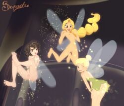 ass barefoot breasts cassandra_(tangled) crossover disney disney_fairies disney_princess fairies fairy fairy_wings feet female naked naked_female nipples nude nude_female peter_pan_(disney) pixie_dust png pussy rapunzel sequestro skinny soles sparkles tangled tinker_bell toes transformation upskirt