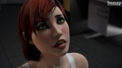 3d 3d_(artwork) banap blender blender_(software) caucasian comic comic_page commander_shepard cute dialogue english english_dialogue english_text femshep freckles green_eyes mass_effect no_nut_november open_mouth red_hair self_upload shocked shocked_expression tagme text worried worried_expression