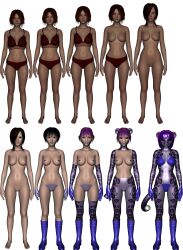 3d ass body_modification breasts female hair_color_change jaguar_humanoid midriff navel nipples nukunookee robot_girl robotization thick_thighs transformation transformation_sequence wide_hips