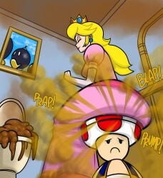 big_ass brap fard fart fetish lolotron6 mario_(series) princess_peach scat sitting_on_head super_mario_64 toad_(mario) used_as_an_object