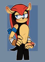 absurd_res anthro balls biped blush bodily_fluids genital_fluids genitals hi_res male masturbation mighty_the_armadillo penis precum sega solo sonic_(series) sonic_the_hedgehog_(series) thiritherabbit