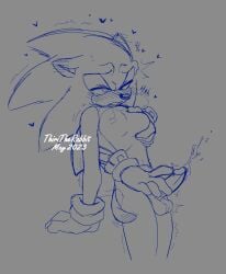 anthro balls biped blush bodily_fluids breast_fondling breast_play breasts cum disembodied_hand duo fondling genital_fluids genitals hand_on_breast handjob hi_res male male/male penile penis sega sex shadow_the_hedgehog sonadow sonic_(series) sonic_the_hedgehog sonic_the_hedgehog_(series) steam thiritherabbit