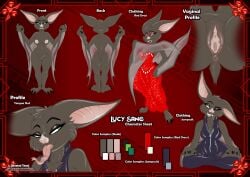 absurd_res anthro bat breasts disney fan_character female furry genitals hi_res jack_of_minds mammal microbat model_sheet nude phyllostomid pussy text tongue vampire_bat yangochiropteran zootopia