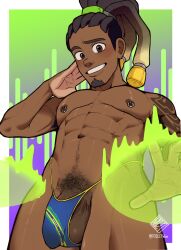 0027woo abs african african_male afro-latino biceps big_bulge bulge dark-skinned_male dark_skin dreadlocks hand_on_face huge_bulge lúcio looking_at_viewer male male_only melanin muscles muscular muscular_male overwatch overwatch_2 pecs penis_peek pierced_nipples posing shirtless_male smooth_chest smooth_skin tattoos thick_thighs thong underwear underwear_only