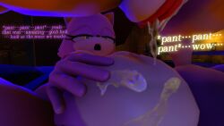 3d 3d_(artwork) after_orgasm big_breasts blaze_the_cat cream_the_rabbit cum_on_body female/female five_(artist) looking_down looking_pleasured sonic_(series) source_filmmaker thick_thighs