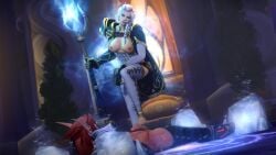 1boy 1girls 3d alvarina blizzard_entertainment blonde_hair blood_elf femdom footjob human human_(world_of_warcraft) interspecies jaina_proudmoore light-skinned_female light-skinned_male light_skin warcraft white_hair world_of_warcraft