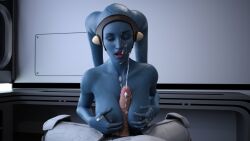 1boy 1girls 3d aayla_secura absurd_res alien alien_girl athletic_female blue-skinned_female blue_skin boobjob breasts clone_trooper cum cum_in_mouth cum_on_breasts drinkerofskies ejaculation female human human_on_humanoid humanoid interspecies light-skinned_male light_skin male paizuri pov star_wars straight titfuck twi'lek