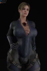 1futa 2023 3d bodysuit brown_hair bulge bulge_through_clothing capcom futanari huge_cock hype3d jill_valentine large_breasts large_penis light_skin resident_evil resident_evil_5 tagme