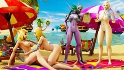 3d alleria_windrunner barefoot blizzard_entertainment blonde_hair blood_elf blue_skin breast_grab dmnhunter69 forsaken green_hair high_elf human human_(world_of_warcraft) jaina_proudmoore light-skinned_female light_skin night_elf purple_skin sylvanas_windrunner tyrande_whisperwind undead_(warcraft) valeera_sanguinar warcraft white_hair world_of_warcraft yuri