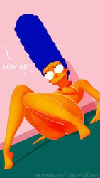 1girls 3d abused blender blue_hair breasts butt female female_only marge_simpson milf the_simpsons toastycogames yellow_skin