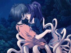 blush censored consensual_tentacles game_cg panties sex tagme tentacle tongue