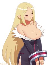 breasts cleavage cleric_(disgaea) disgaea dress fallen_angel kuroonehalf large_breasts nippon_ichi_software