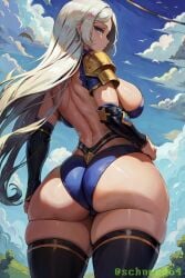 1girls ai_generated bubble_butt curvaceous curvy_female curvy_figure cutesexyrobutts_(style) cutesexyrobutts_ai_artstyle_imitation female_focus huge_breasts long_hair looking_at_viewer looking_back schneed64 stable_diffusion voluptuous voluptuous_female white_hair