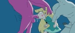 blowjob clothed_female fellatio female hand_on_head head_grab hyper_penis monster_on_female oral oral_sex standing star_butterfly star_vs_the_forces_of_evil sunnie