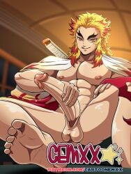 abs asian asian_male biceps big_cock big_penis boner cartoon_emxx demon_slayer east_asian east_asian_male erect_penis erection feet hard_on huge_cock huge_penis hyper hyper_genitalia hyper_penis jerking jerking_off jerkingoff kimetsu_no_yaiba licking_lips looking_at_viewer male male_only masturbating masturbation muscles muscular muscular_male pecs presenting_penis rengoku_kyoujurou smooth_chest smooth_skin spread_legs teasing thick_thighs